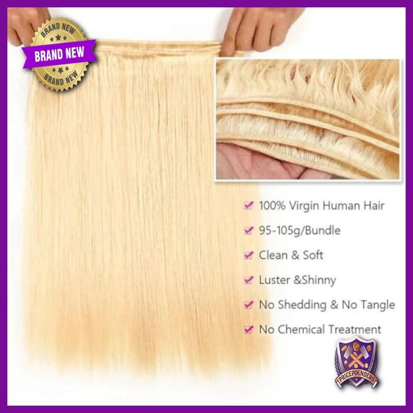 Straight Human Hair Extensions 3 Bundles 20-24 Inch Unprocessed Brazilian